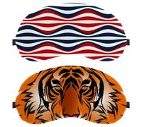 2 Packs Sleep Mask for Back and Side Sleeper Tiger Stripe Animal, 100% Light Blocking Eye Mask, Adjustable & Breathable Sleeping Eye Cover, Zero Eye Pressure