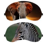2 Packs Sleep Mask for Back and Side Sleeper Zebra Animal Africa Wildlife, 100% Light Blocking Eye Mask, Adjustable & Breathable Sleeping Eye Cover, Zero Eye Pressure