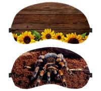 2 Packs Sleep Mask for Side Sleeper Men Women, Light Blocking Eye Mask Cover Eyeshade with Adjustable Strap, Mexican Red Knee Tarantula Spider Night Blindfold