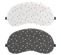2 Packs Sleep Mask, Light Blocking Sleeping Eye Mask for Women Men, Night Blindfold, Big Polka Dots Dark Background Breathable Eye Mask Cover
