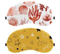 2 Packs Sleep Mask, Light Blocking Sleeping Eye Mask for Women Men, Night Blindfold, Various Stars Breathable Eye Mask Cover