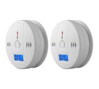 (2 Packs) Smoke Detector And Carbon Monoxide Detector Alarm With Lcd Display