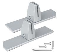 2 Packs Sneeze Guard Clamp Bracket , Sneeze Guard Shield Base for Countertop, Stick On Heavy Duty Auminum Partition Guard Clamp, Panel Support Clamp Stand for Clear Acrylic Desktop Counter Reception