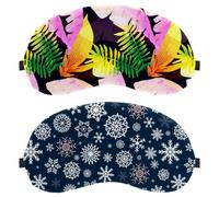 2 Packs Snowflake Winter Blue Eye Mask, Sleep Mask for Side Sleeper, Soft Sleeping Eye Mask for Women Men, Complete Light Blocking, Zero Pressure Night Blindfold