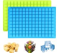 2 Packs Square Silicone Mould, 126 Cavities Grids Silicone Ice Cube Tray, Mini Candy Mould Chocolate Moulds for Gummy, Ice Cube, Sweets, Truffles Pralines