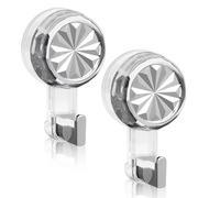 2-Packs Suction Hooks, 5Kg Heavy Duty Vacuum Suction Cup Hook, Waterproof Shower Hooks, Reusable Knob Sucker Hook, Multi-Purpose No Drill Suction Hook for Bathroom,Kitchen,Door,Windows,Xmas Wreath