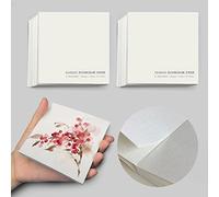 2 Packs Tearable Square 3.9X3.9 300gsm Portable Watercolor Paper Pad Journal 40pgs (20 Sheets Front Back 2 Textures) Travel Size for Calligrapher Watercolour Sketch Book Notebook White