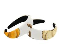 2 Packs Thanksgiving Autumn Harvest Pumpkin Womens Headbands, Wide Hair Band Hoops, Vintage Thick Hair Bands, Velvet Padded Headbands for Girls