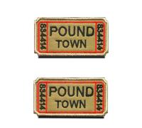 2 Packs Ticket to Pound Town Embroidered Tactical Funny Hook & Loop Moral Emblem Applique Patch