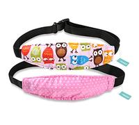 2 Packs Toddler Car Seat Neck Relief and Head Support, Pillow Support Head Band Easy Installation On Most Convertible Seats and Safety to Babies and Kids(Pink）