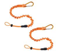 2 Packs Tool Lanyards Safety Lanyard Coiled Tools Leash Tether Heavy Duty with Aluminum Screw Lock Carabiner Clip Load Capacity 33lbs(15kg) for Pruning Shear Drill Hammer Wrench Scaffold