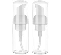 2 Packs Transparent Foam Pump Bottle Travel Small Size Mousse Foam Dispenser Mini Empty Clear Plastic Foaming Soap Dispenser Refillable Pump Containers for Skin Care 50 ml/1.7 oz Convenient to Carry