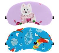 2 Packs Tropical Cockatoo Parrot Bird Palm Pattern Sleep Mask Cover, Eye Mask for Men Women, Breathable Sleeping Eye Masks, Zero Eye Pressure for Sleeping