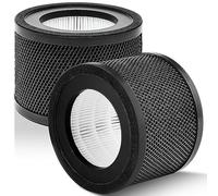 2 Packs TT-AP001 True HEPA Replacement Filter for TaoTronics TT-AP001 Air Purifier and VAVA VA-EE014 Air Purifier, 3-in-1 True HEPA and Activated Carbon Filter Set
