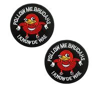 2 Packs Ugandan Knuckles Follow Me Brudahs I Know De Wae Funny Tactical Patch, Hook and Loop Combat Emblem,Tactical Military Gaming Badge Emblem for Backpack Vest Uniform Clothes