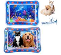 2 Packs Upgrade Thickened Water Sensor Play Mat for Cats,Cat Cooling Pad Keep Your Pets Cool in The Summer, Water Play Mat with Fish for Pet Play,Cat Water Mat Toy for Kids,Pets(Dolphin Design)
