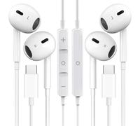 2 Packs USB C Headphones for iPhone 16/15 Phone Earbuds with Microphone & Volume Control HiFi Stereo Type C Earphones for Galaxy S23/S22/S21/S20/Ultra Note 10/20, for Pixel 7/6/6a/5/4,for OnePlus 9 8