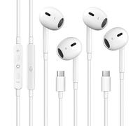 2 Packs USB C Headphones for iPhone 17/16/15, Noise Reduction Built-in Mic & Volume Control Headsets, Type C Earphones for Galaxy S24/S23/S22/S21/S20/Ultra Note 10/20, for Pixel 8/7/6/6a/5/4, White