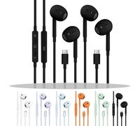2 Packs USB C Headphones for iPhone 17/16/15, Noise Reduction Built-in Mic & Volume Control Headsets, Type C Earphones for Galaxy S24/S23/S22/S21/S20/Ultra Note 10/20, for Pixel 8/7/6/6a/5/4, Black