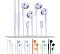 2 Packs USB C Headphones for iPhone 17/16/15, Noise Reduction Built-in Mic & Volume Control Headsets, Type C Earphones for Galaxy S24/S23/S22/S21/S20/Ultra Note 10/20, for Pixel 8/7/6/6a/5/4,Lavender