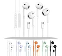 2 Packs USB C Headphones for iPhone 17/16/15, Noise Reduction Built-in Mic & Volume Control Headsets, Type C Earphones for Galaxy S24/S23/S22/S21/S20/Ultra Note 10/20, for Pixel 8/7/6/6a/5/4, White