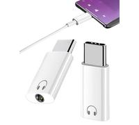 2 Packs USB C to 3.5mm Jack Audio Headphone Adapter, Aux to USB C Digital Headphone Adapter Compatible with iPhone 16 15 Pro Max Plus Galaxy S24 S23 S22 iPad Air Pro MacBook Pixel HUAWEI Xiaom White