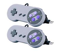 2 Packs USB Controller for Classic Super Nintendo NES SNES, USB Famicom Controller Joypad Gamepad for Laptop Computer Windows PC/MAC/Raspberry Pi (Black)