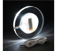 2 Packs USB Rechargeable LED Coaster White Light Up Coasters,LED Sticker Lights,Wine Bottle Lights,Bottle Glorifier Cup Luminous Mat for Drinks (Round,white)