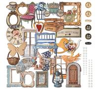 2 Packs Vintage Scrapbook Sticker Set Sewing Themed Diecut Decal Journal Sticker Crafting Collection with Cord Bowknot Button for Junk Journal Handicraft Decoupage (Michelle)