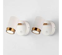 2 Packs Wall Mount Light Bedside Reading Lamp Adjustable Headboard Wall Sconce, GU10 Bedroom Hardwired Sconces with On/Off Switch, Hotel Bed Side Decorative Wall Spotlights (Blanc)