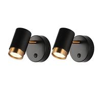 2 Packs Wall Mount Light Bedside Reading Lamp Adjustable Headboard Wall Sconce, GU10 Bedroom Hardwired Sconces with On/Off Switch, Hotel Bed Side Decorative Wall Spotlights (Svart)