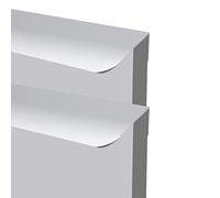 2 Packs Wardrobe Pulls Hidden Closet Handle Drawer Handles Rounded Finger Edge Pull Furniture Cabinet Kitchen Aluminum Alloy Knobs Door Levers for Cupboard,Silver (150mm)