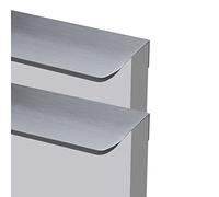 2 Packs Wardrobe Pulls Hidden Closet Handle Drawer Handles Rounded Finger Edge Pull Furniture Cabinet Kitchen Aluminum Alloy Knobs Door Levers for Cupboard,Brushed Grey (200mm)