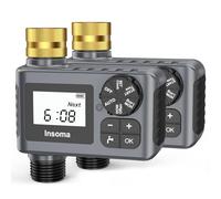 2-Packs Water Timer for Outdoor Garden Hose, Hose Timer with Rain Delay/Manual Mode, Automatic Drip Irrigation Controller System for Lawn Yard Garden Watering