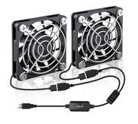 2 Packs Wathai 60 mm x 10 mm USB Computer Fan 5 V with Speed Control DC Brushless Cooling Fan for Charger PC Case Router Raspberry Pi Radiator Cooler Ventilation