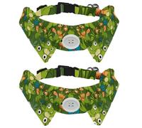 2 Packs Weird Cute Frogs Shirt Style Paw Dog Collar, Adjustable Bow tie Dog Collar, Elegant Pet Bowties for Small Puppy and Cats, Length 11.2-12.2 Inches