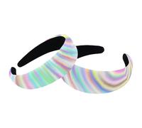 2 Packs Wide Head Bands Hoops for Hair, Symphony Lines Padded Thick Women Headbands, Elastic Cute Headband Head Wrap, Wide Top Turban Hair Bands