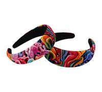 2 Packs Wide Top Turban Velvet Hair Bands, Brain and Bus Fashion Head Wrap, Hair Head Bands Elastic Headband for Women, 2 Size