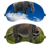 2 Packs Wild Africa Animal Zebra Sleep Mask, Light Blocking Sleeping Eye Mask for Women Men, Night Blindfold, Breathable Eye Mask Cover