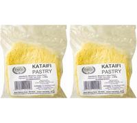 2 PACKS X [Fresh Guarantee] THEOS GREEK STYLE Fresh Kataifi Kadayif Shredded Fillo Dough Pastry Kadaifi Threads Taze Kadayif for Dubai Chocolate 400 Gram