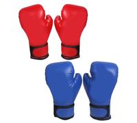 2 Pair Boxing Gloves for Men Women, Red & Blue Boxing Gloves, Breathable PU with Fastening Tape, Stuffed Mitts for Training, Exercising, Game, Women