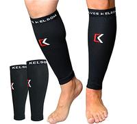 (2 PAIR) Calves Kelson Calf Compression Sleeves Ideal for Shin Splints, Running, Sports for Men/Women - Shin Splint and Calf Support Brace-Compression Calf Guards - Leg Sleeves for Torn Muscle Cramps