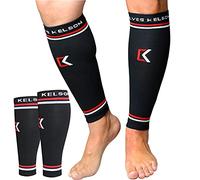 (2 PAIR) Calves Kelson Calf Compression Sleeves Ideal for Shin Splints, Running, Sports for Men/Women - Shin Splint and Calf Support Brace-Compression Calf Guards - Leg Sleeves for Torn Muscle Cramps