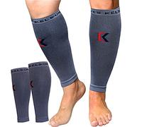 (2 Pair) Calves Kelson Calf Compression Sleeves Ideal for Shin Splints, Running, Sports for Men/Women - Shin Splint and Calf Support Brace-Compression Calf Guards - Leg Sleeves for Torn Muscle Cramps