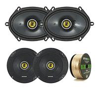 2 Pair Car Speaker Package: 2X Kicker 46CSC684 450-Watt 6x8 2-Way Black Car Coaxial Speakers + 2X CSC654 600-Watt 6-1/2" Inch 2-Way Speakers - Bundle Combo with Enrock 50 Foot 14 Gauge Speaker Wire