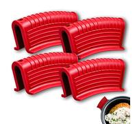 2 Pair Cast Iron Pot Assist Handle Covers with High Heat Resistance, Anti-slip Silicone skillet handle cover for Any Frying Cast Iron Skillet Metal Pan, Washable Reusable Rubber Pot Holder Sleeves Red