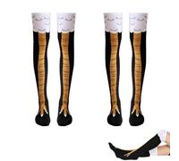 2 Pair Chicken Feet Socks Funny Chicken Legs Socks Funny Chicken Socks Women Womens Mens Knee-High Socks Funny Gifts Chicken Socks Cotton Knee Thigh High Socks Novelty Crazy Chicken Socks Novelty Sock