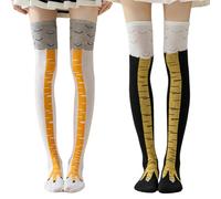 2 Pair Chicken Leg Socks Women Men Gifts,Funny Chicken Feet Socks,Novelty Chicken Socks,3D Cartoon Animal Paw Knee-High Casual Socks,For Kids Comedy Weird Cosplay Crazy Hen Party Funky Accessories