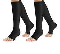 2 Pair Compression Socks Plantar Fasciitis Socks Arch Support Foot Socks Skin Protection High Support Stockings for Men Women (L/XL, Black)