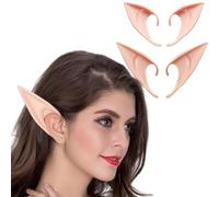 2 Pair Cosplay Halloween Party Live broadcast Props, Fairy Ears,Soft Pointed Ears Latex Elf Ears Fairy Ears for Halloween Christmas Cosplay